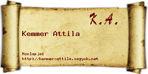 Kemmer Attila névjegykártya